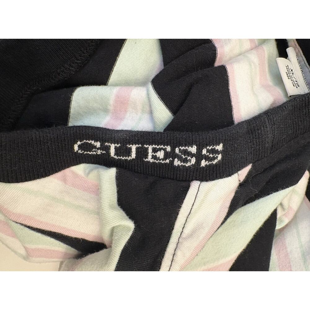 Guess Originals Vintage T-Shirt Embroidered Spellout Men XL Striped Tee Retro - Picture 5 of 6